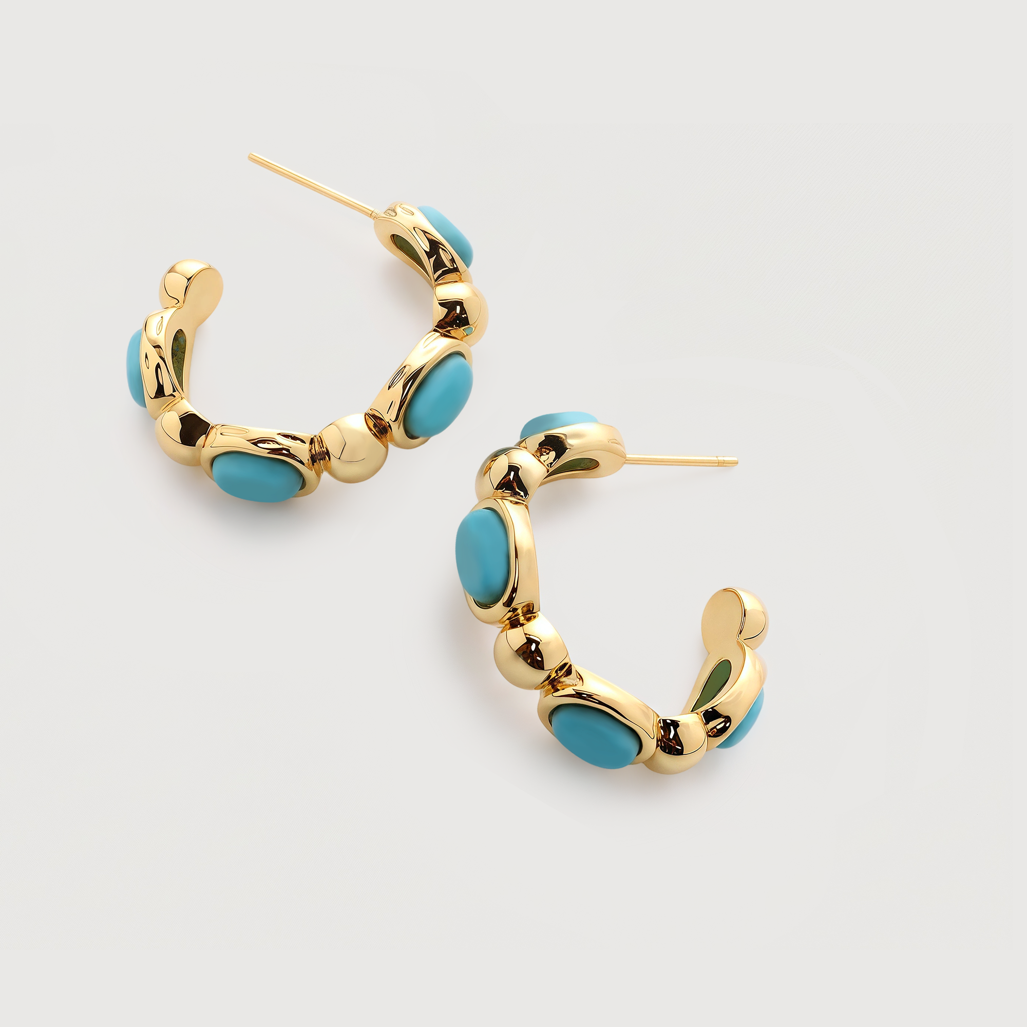 Turquoise Dome Hoops