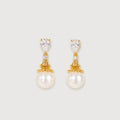 Pearl Zircon Drop Earrings