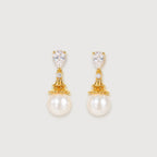 Pearl Zircon Drop Earrings