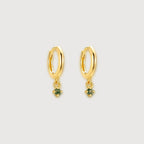 Moss Agate Huggie Earrings