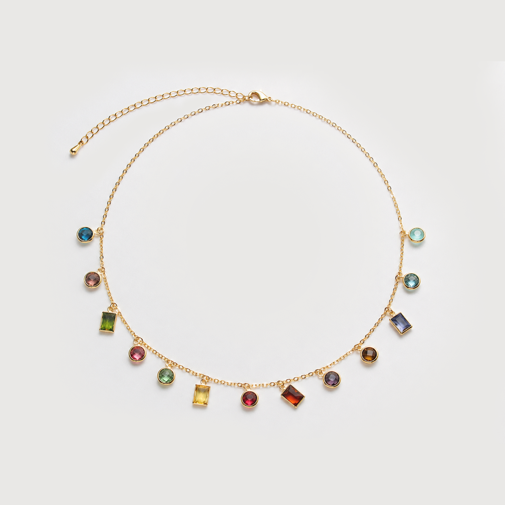 Rainbow Crystal Charm Necklace