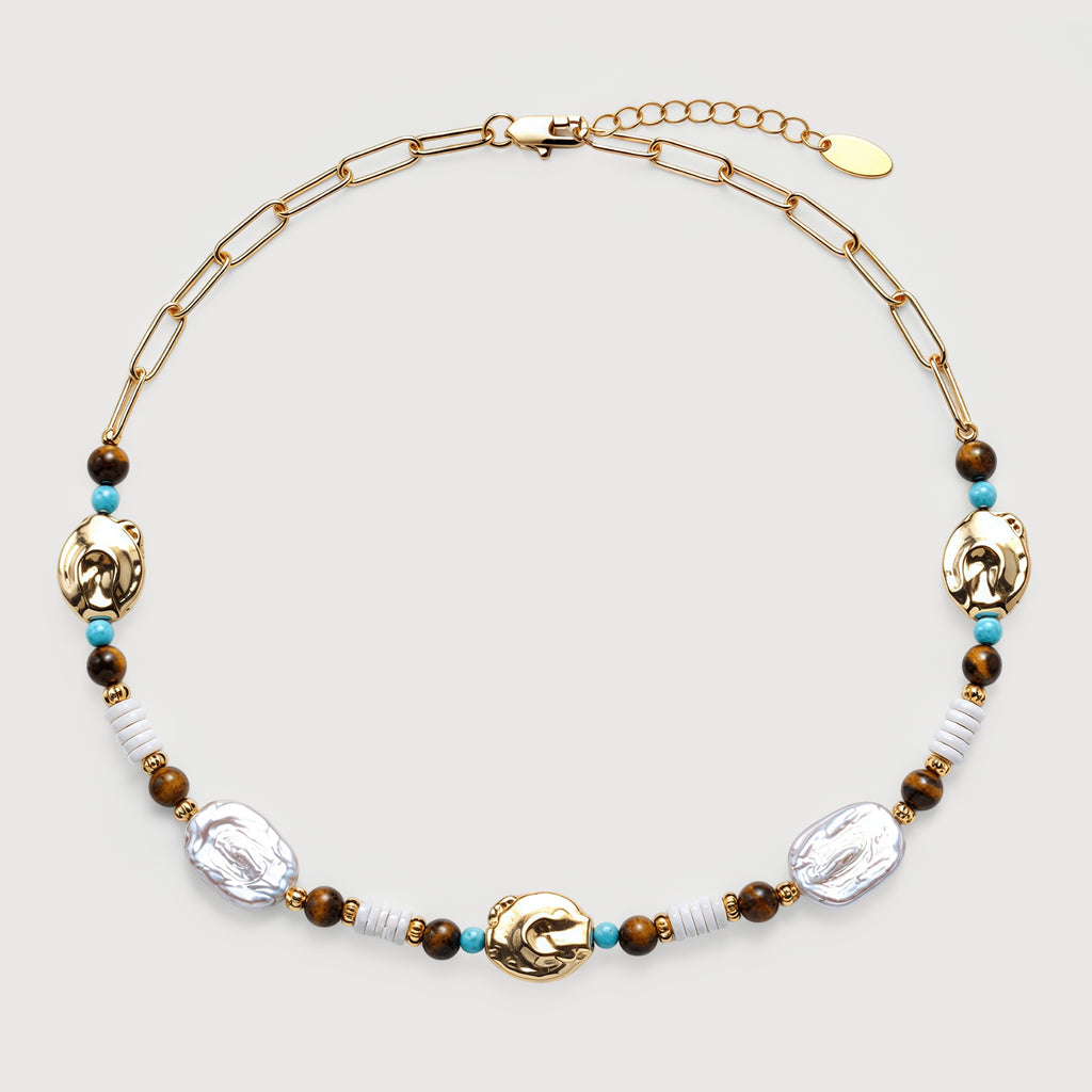 Gold Baroque Pearl Necklace