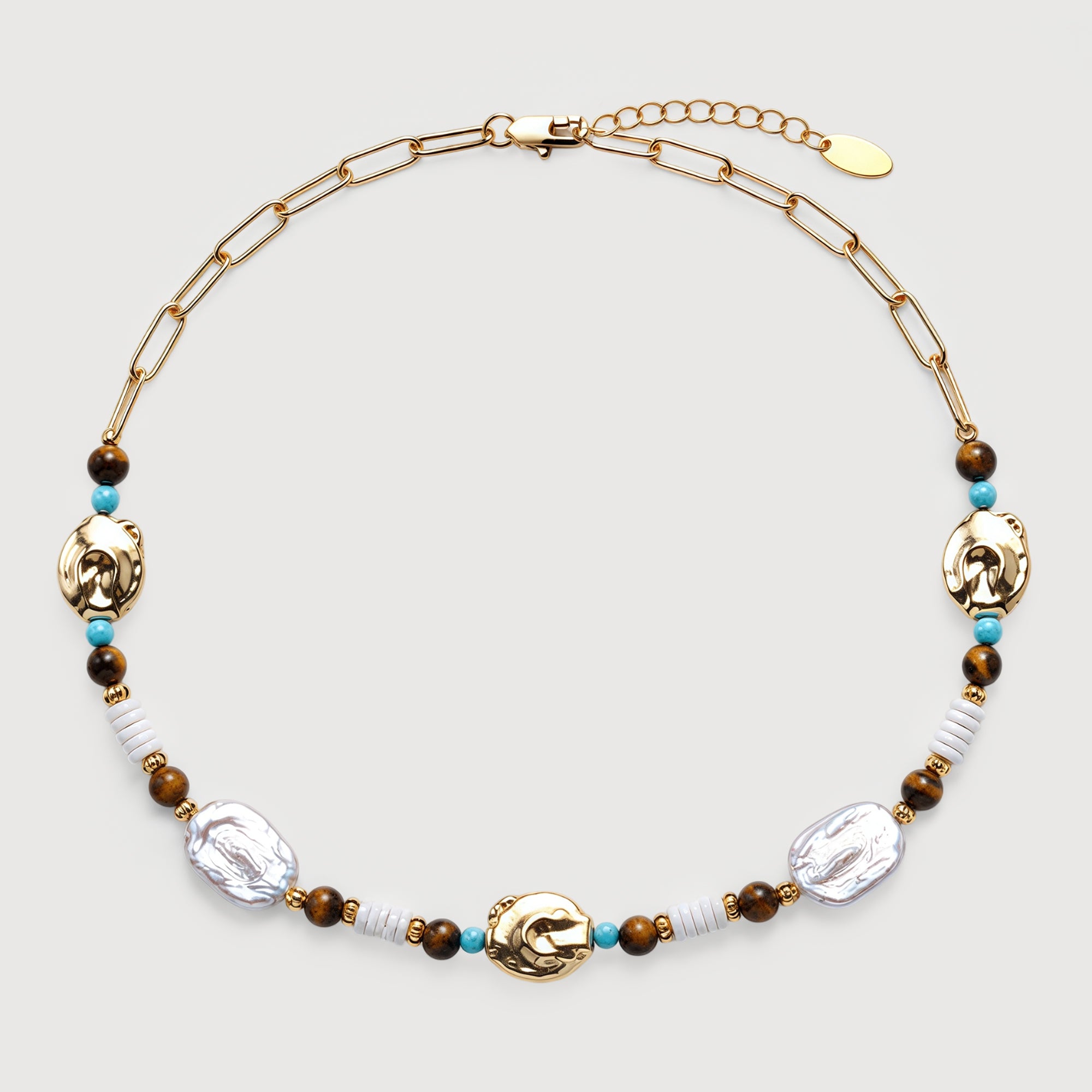 Gold Baroque Pearl Necklace