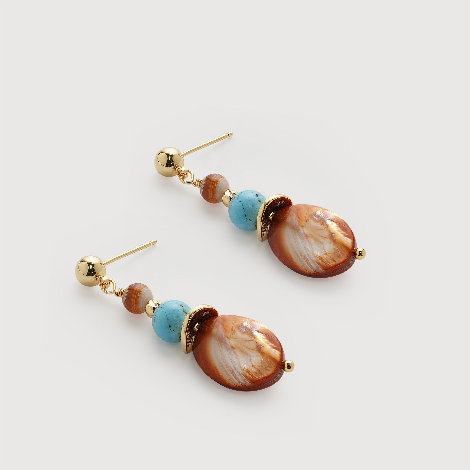 Mixed Stone Drop Earrings