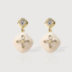 Gold Petal Drop Earrings