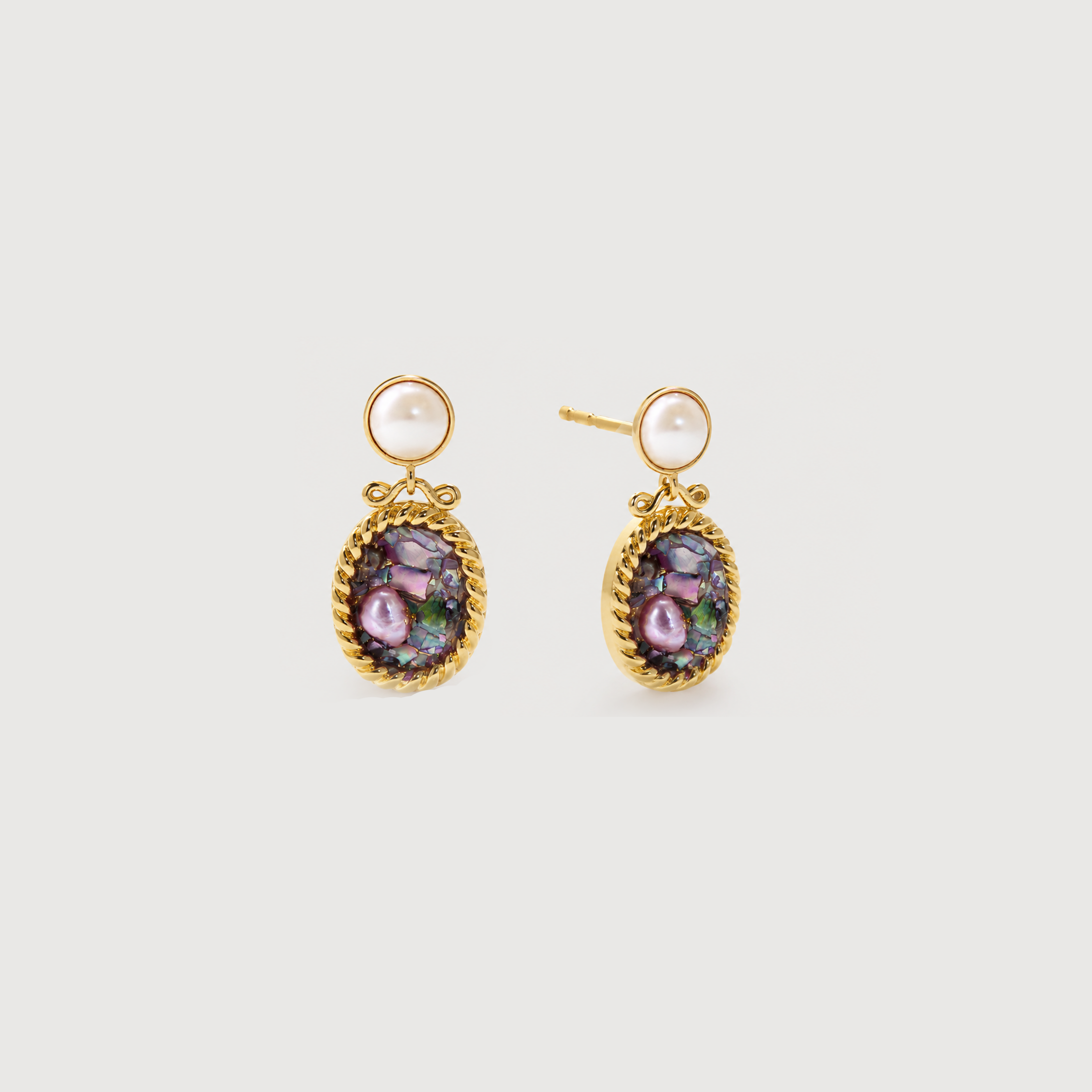 Mosaic Pearl Drop Studs