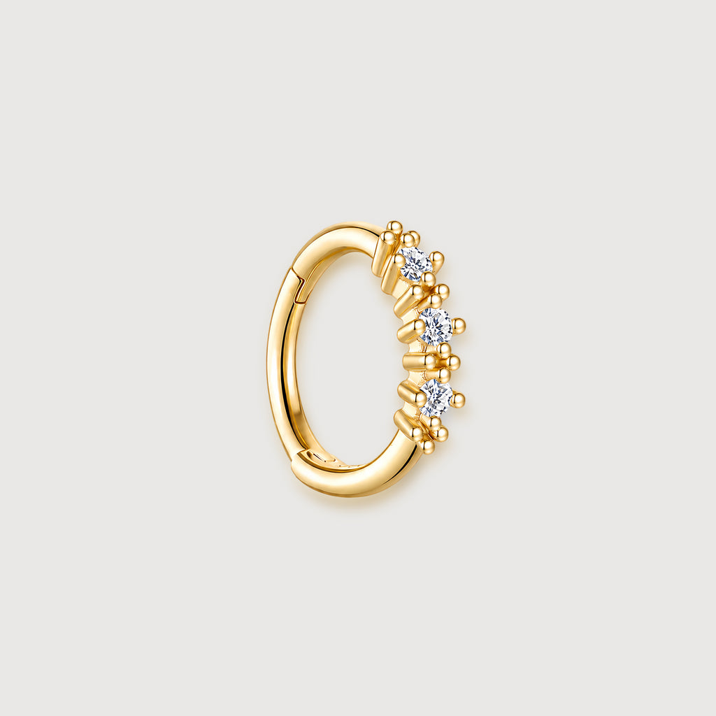 Triple Zircon Huggie
