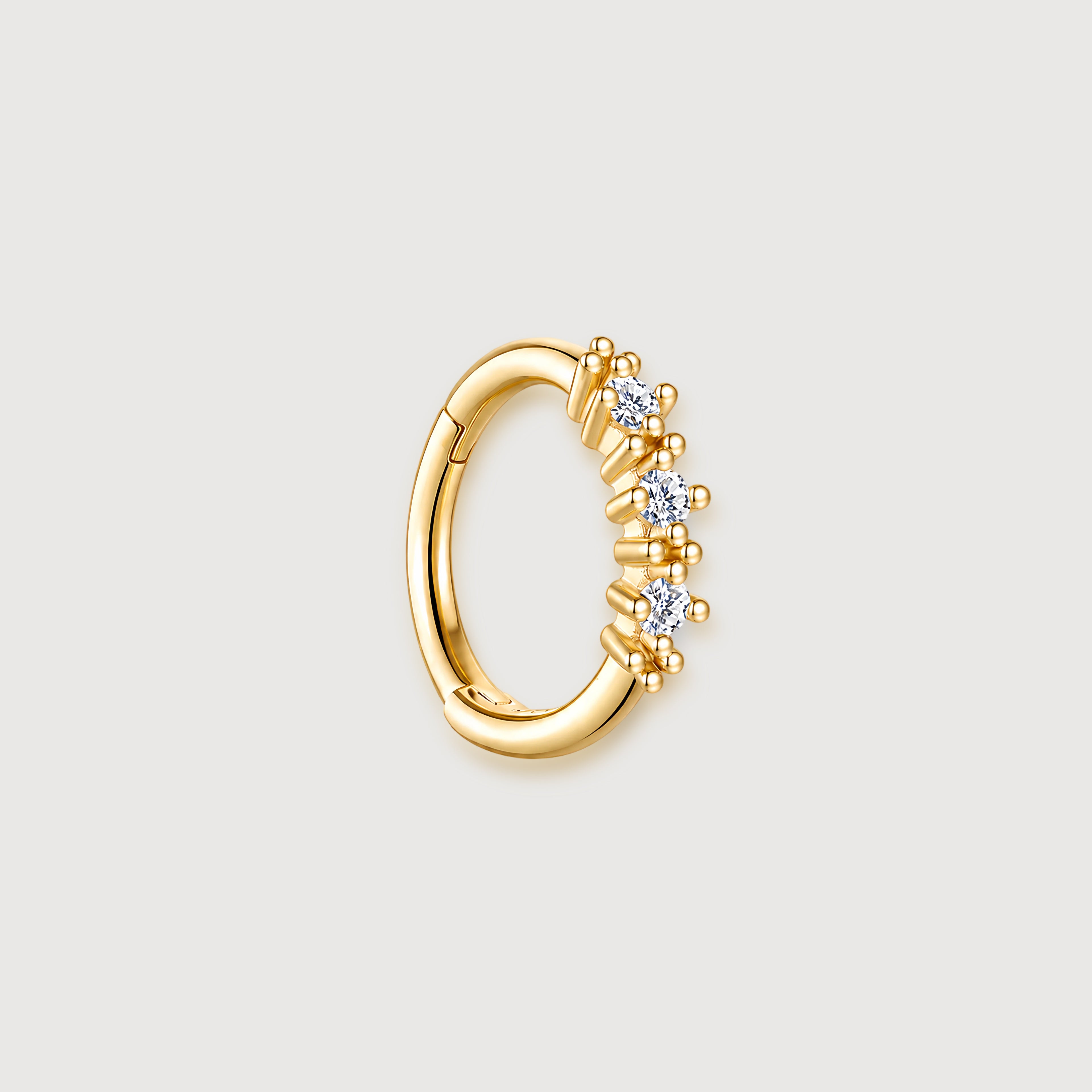 Triple Zircon Huggie