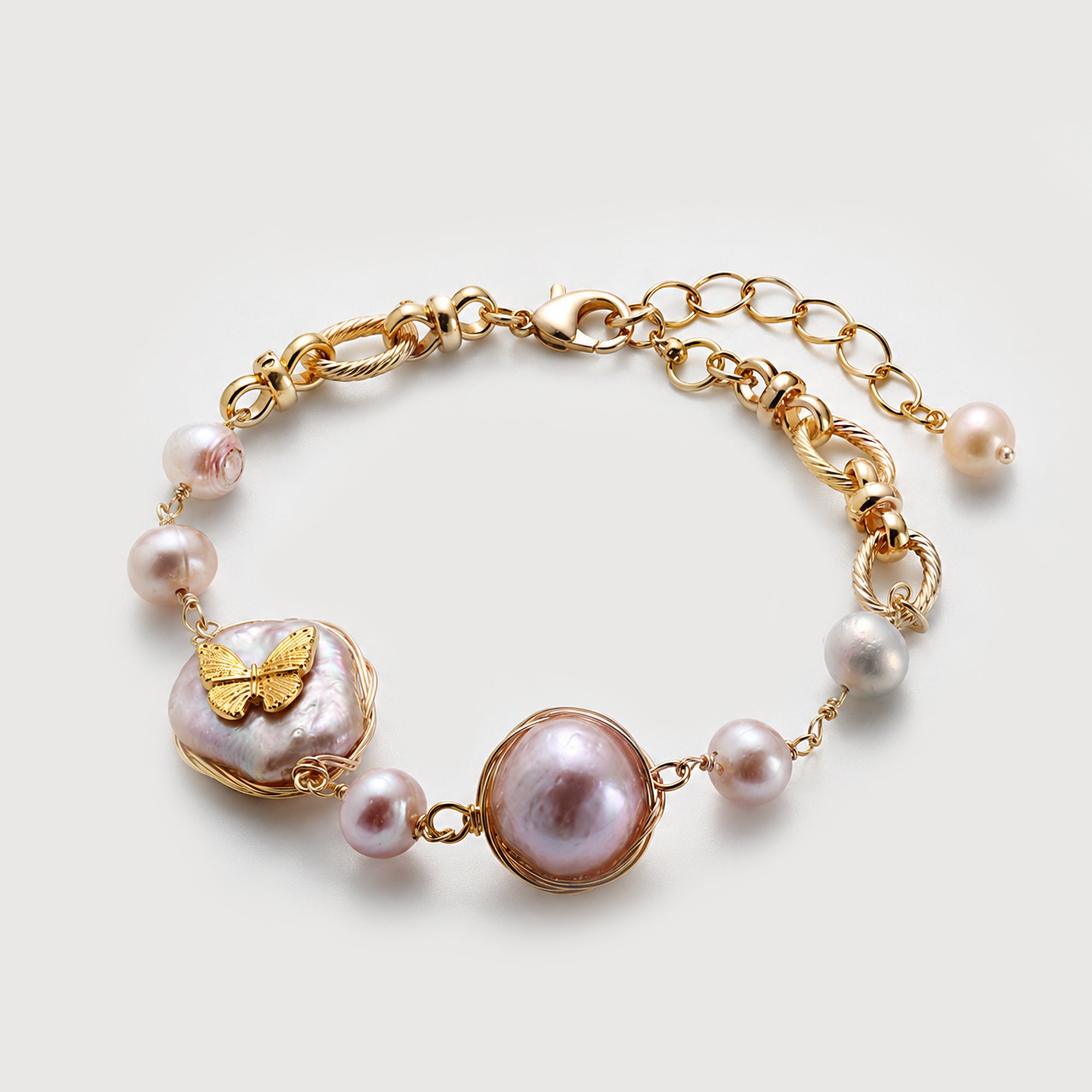 Baroque Pearl Butterfly Bangle