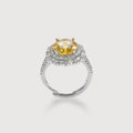 Yellow Zircon Halo Ring