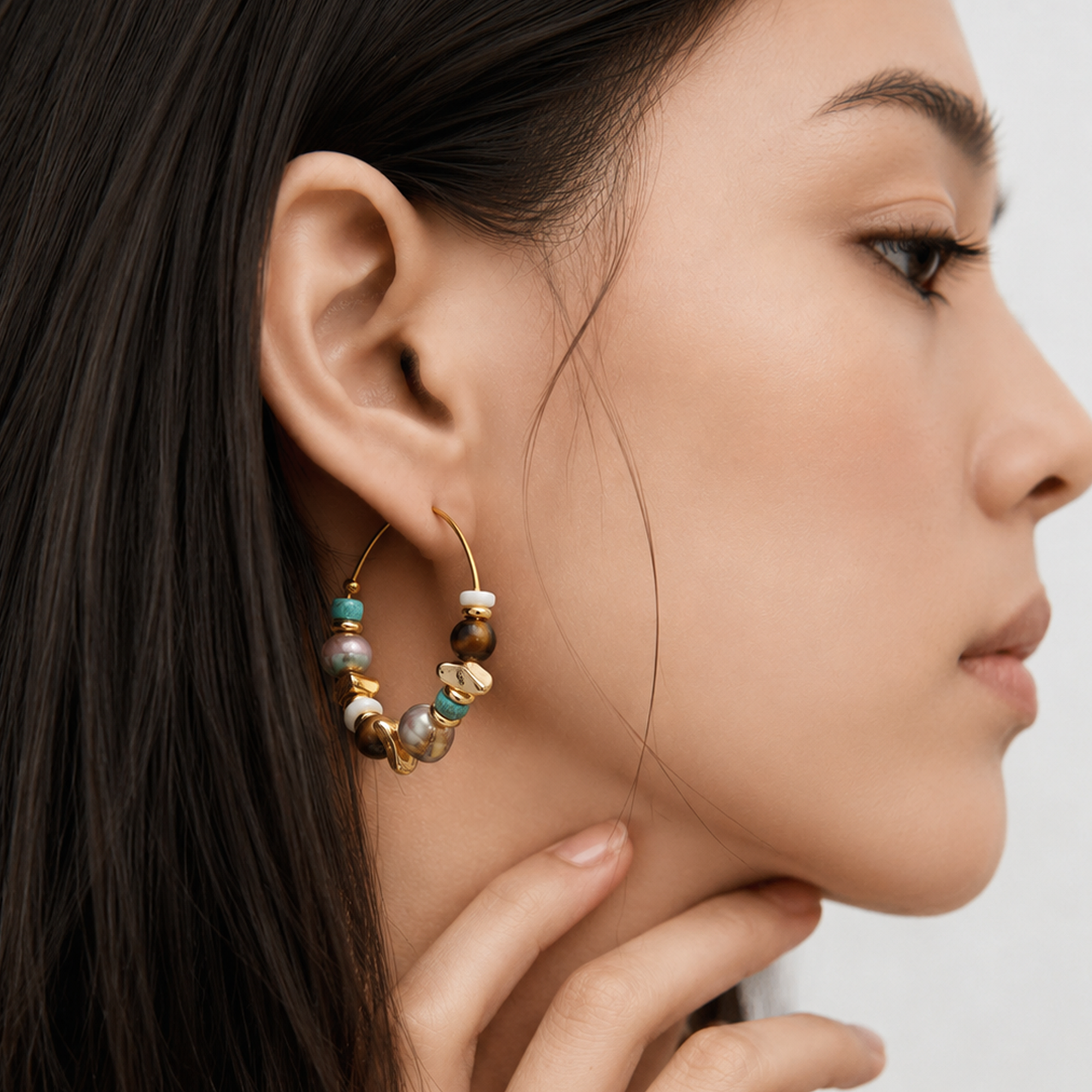 Artisan Beaded Hoops