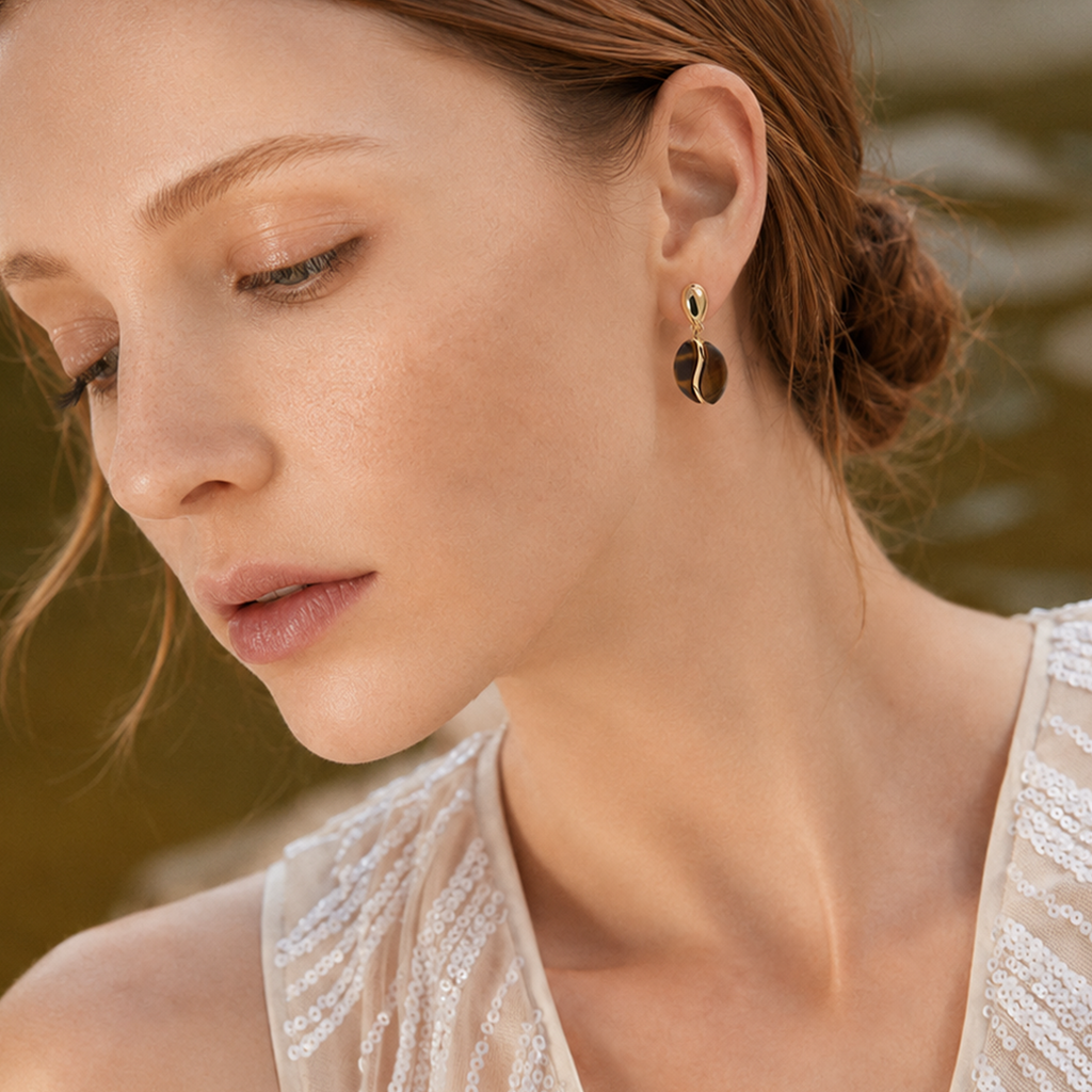 Tiger Eye Drop Earrings