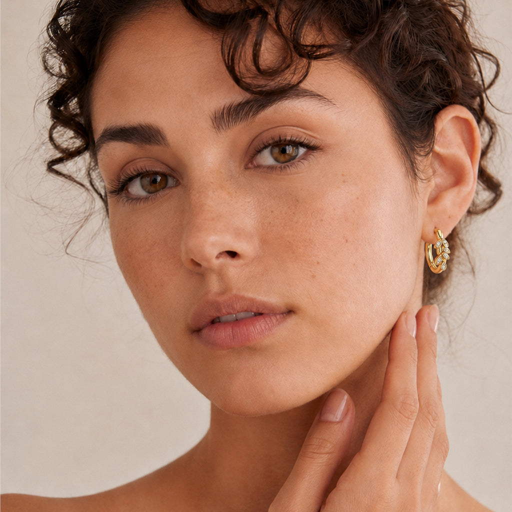 Leaf Huggie Earrings