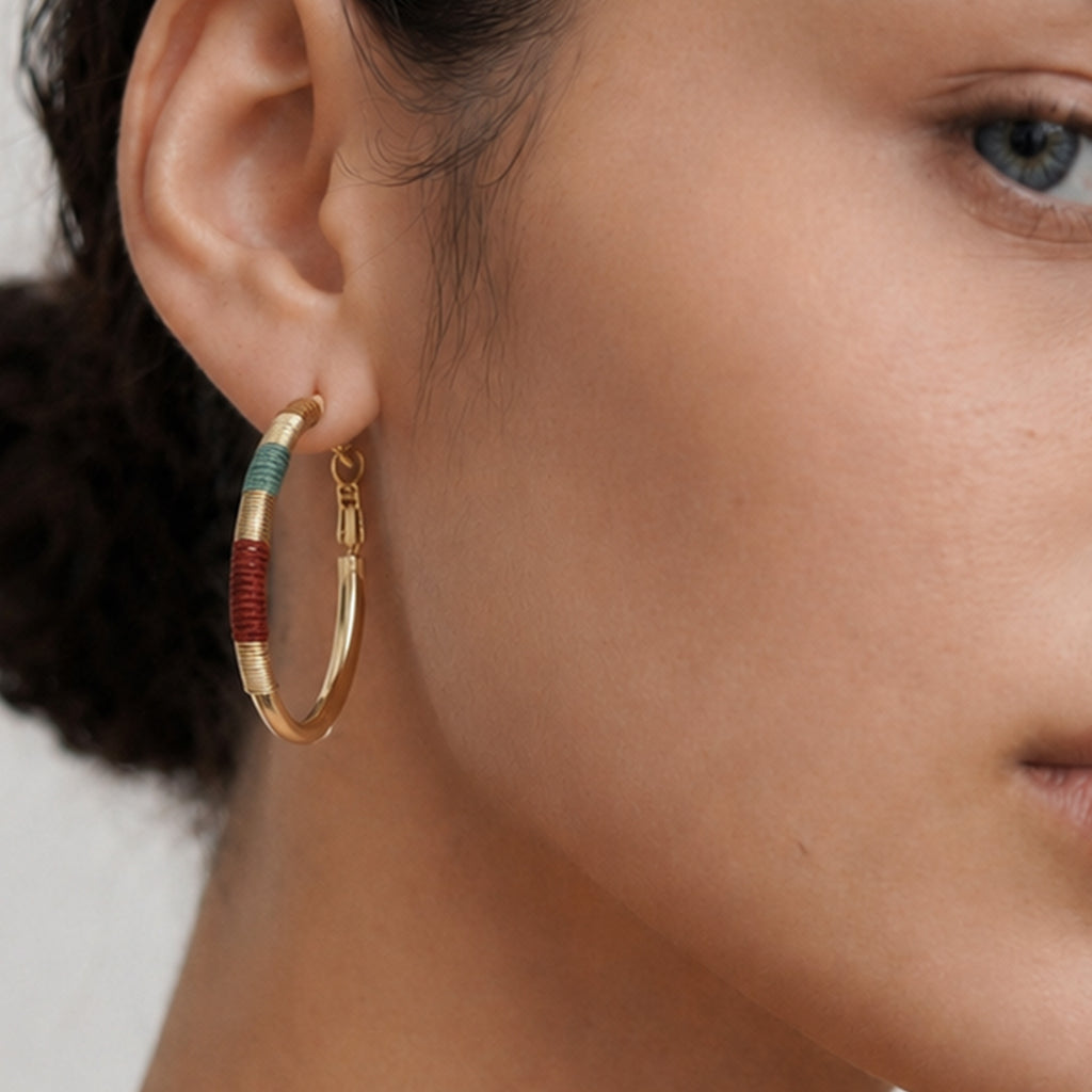 Woven Gold Hoop Earrings