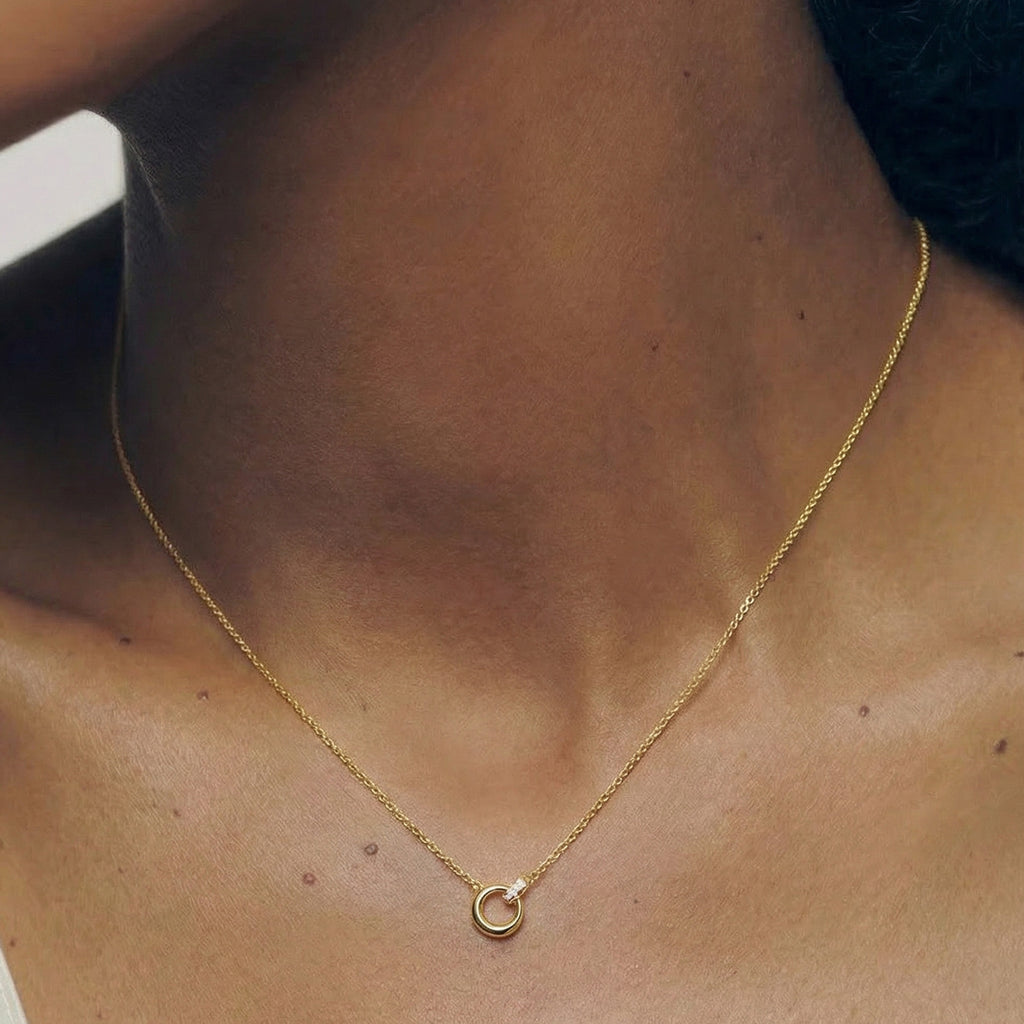 Golden Halo Pendant Necklace