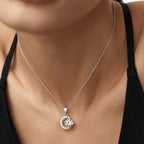 Silver Moon Pendant Necklace
