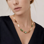 Shell Crystal Gold Necklace