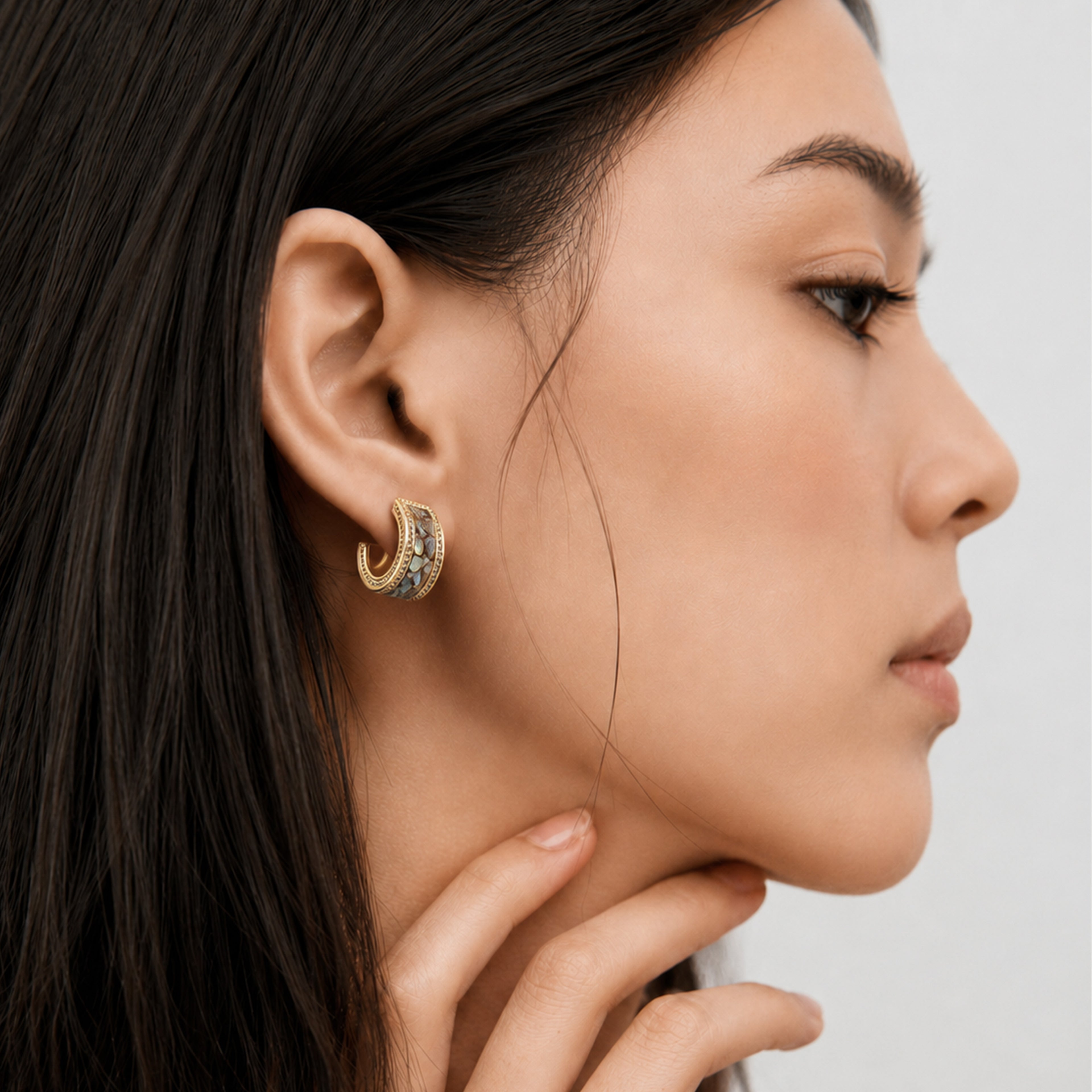 Abalone Hoop Earrings