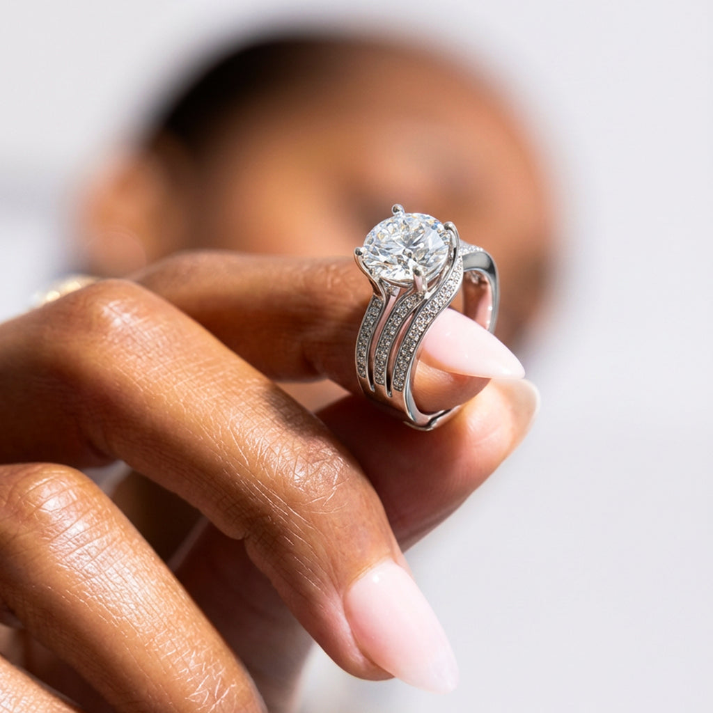 Zircon Wave Solitaire Ring