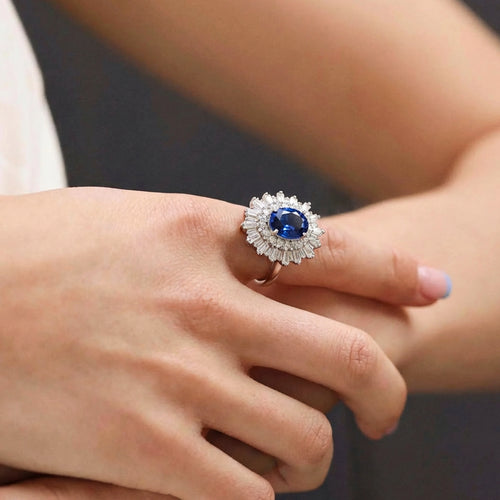 Blue Zircon Statement Ring