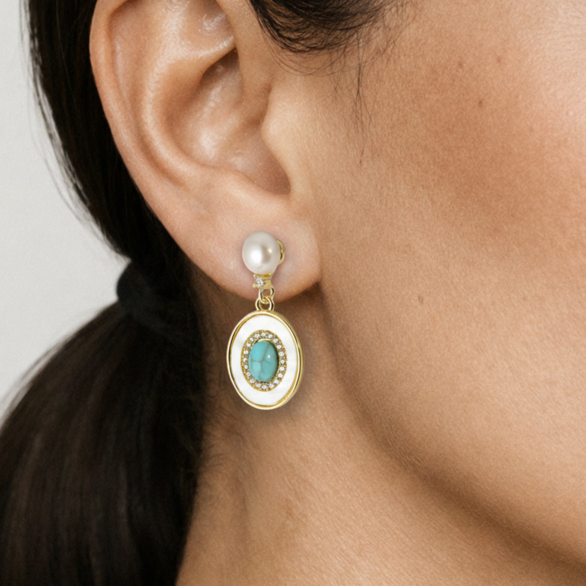 Pearl Medallion Earrings