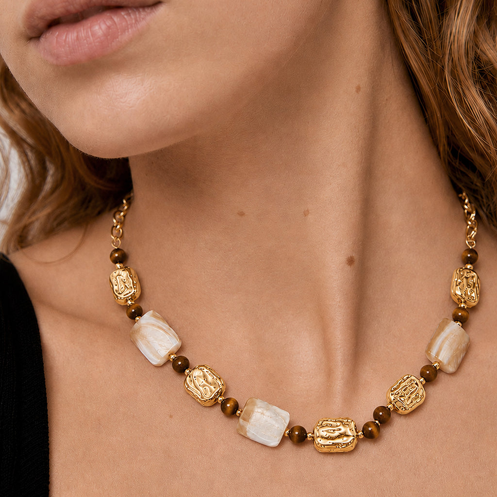 Luxe Shell Stone Necklace