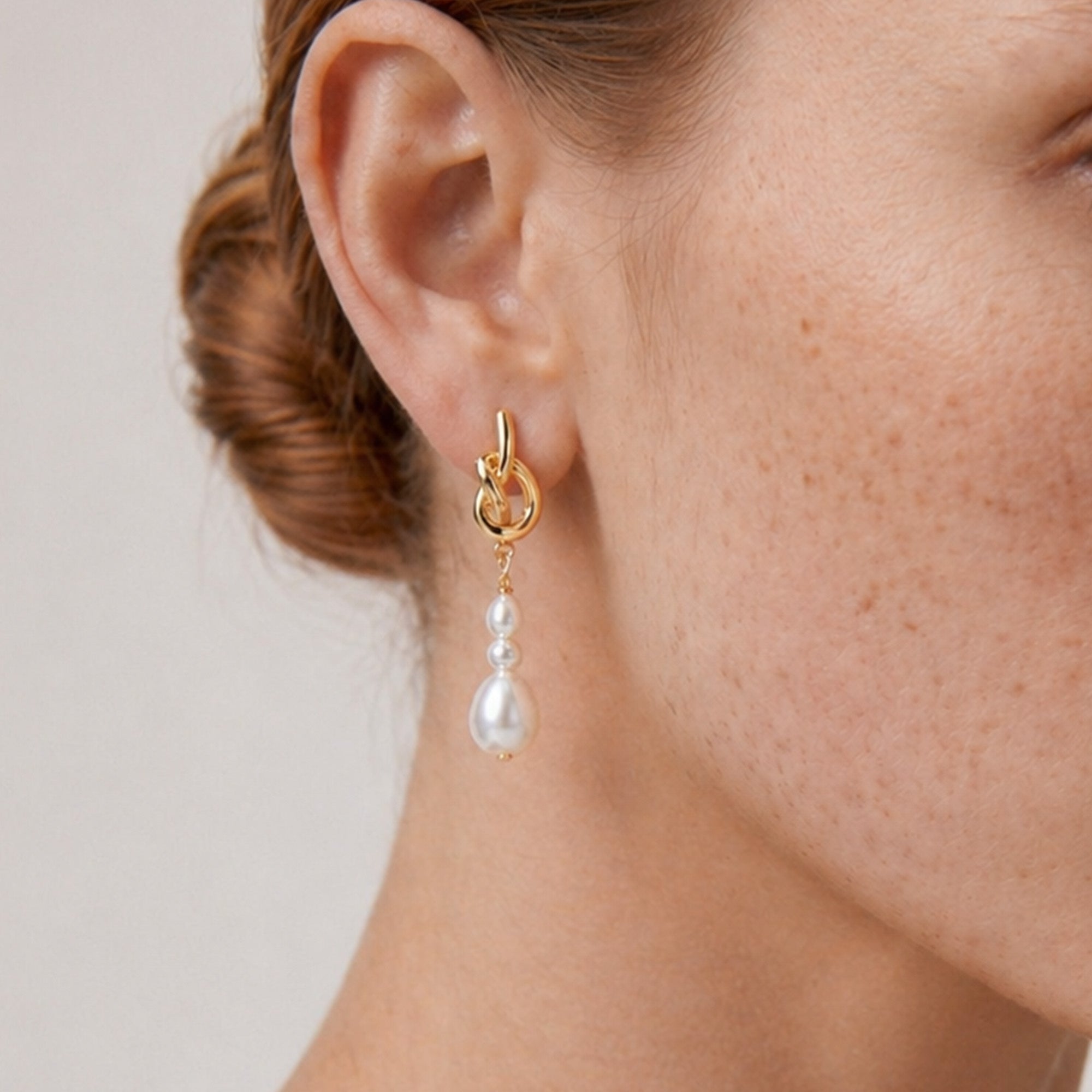 Pearl Knot Drop Earrings