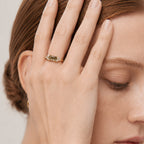 Green Moss Agate Gold Ring