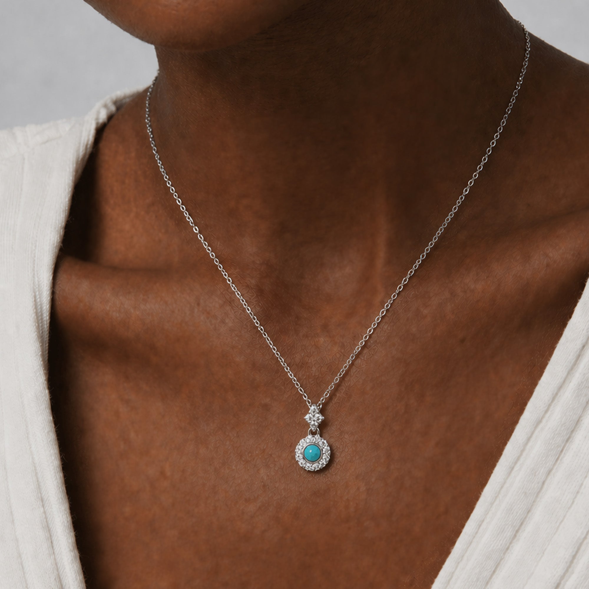 Turquoise Halo Necklace