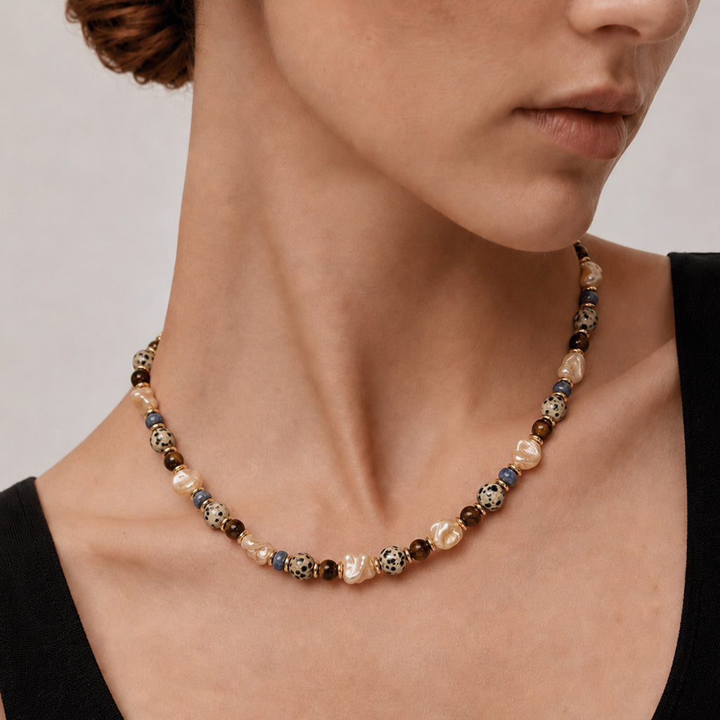Luxe Stone Bead Necklace