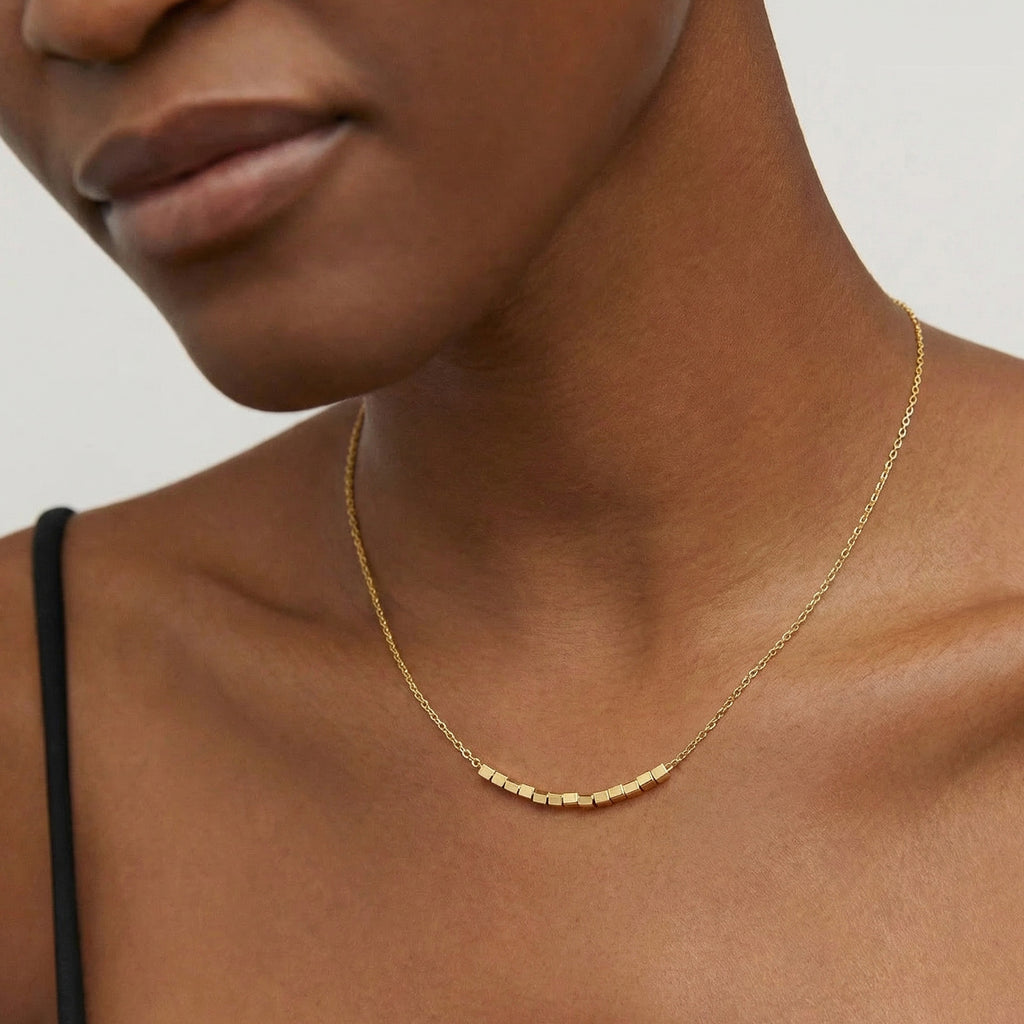 Gold Bar Chain Necklace