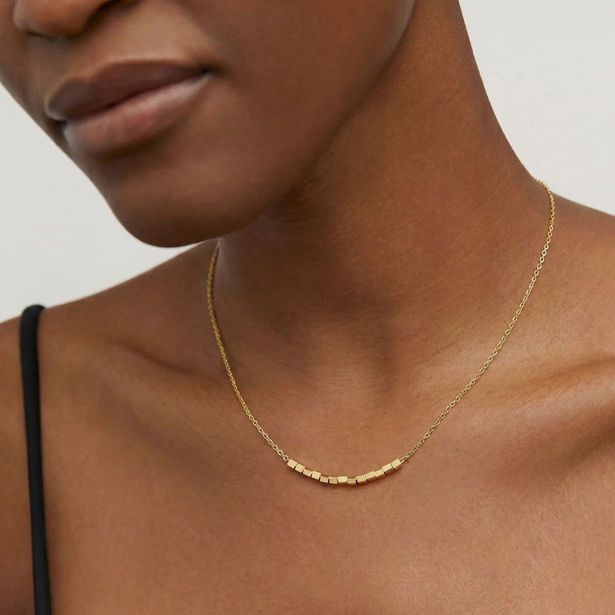 Gold Bar Chain Necklace