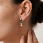 Moss Agate Drop Studs
