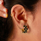 Black Enamel Hoop Earrings