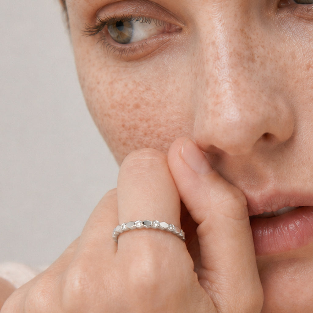 Zircon Facet Band Ring