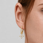 Zircon Clover Huggie Earrings