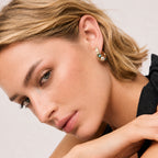 Azure Pearl Hoop Earrings