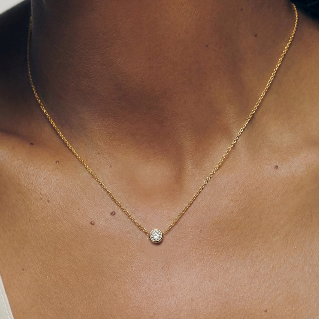 Gold Solitaire Necklace