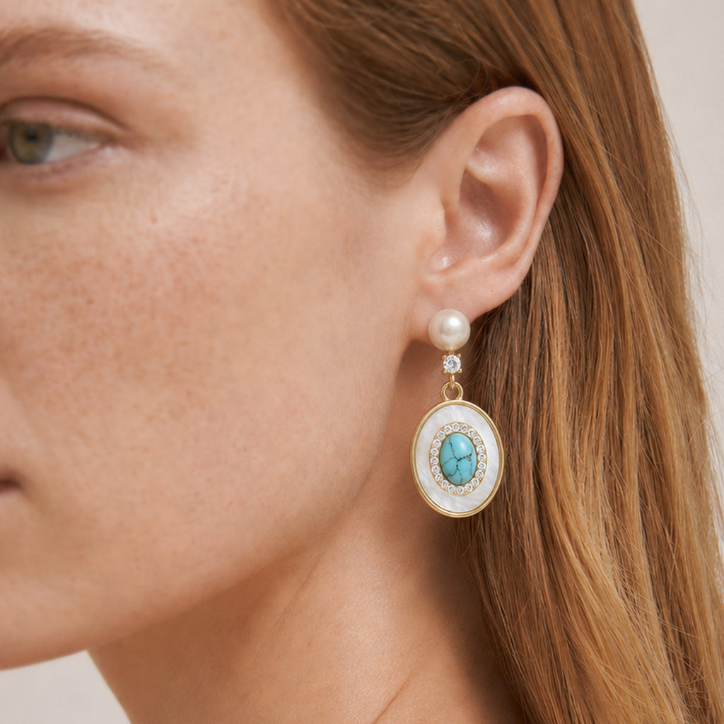 Pearl Medallion Earrings
