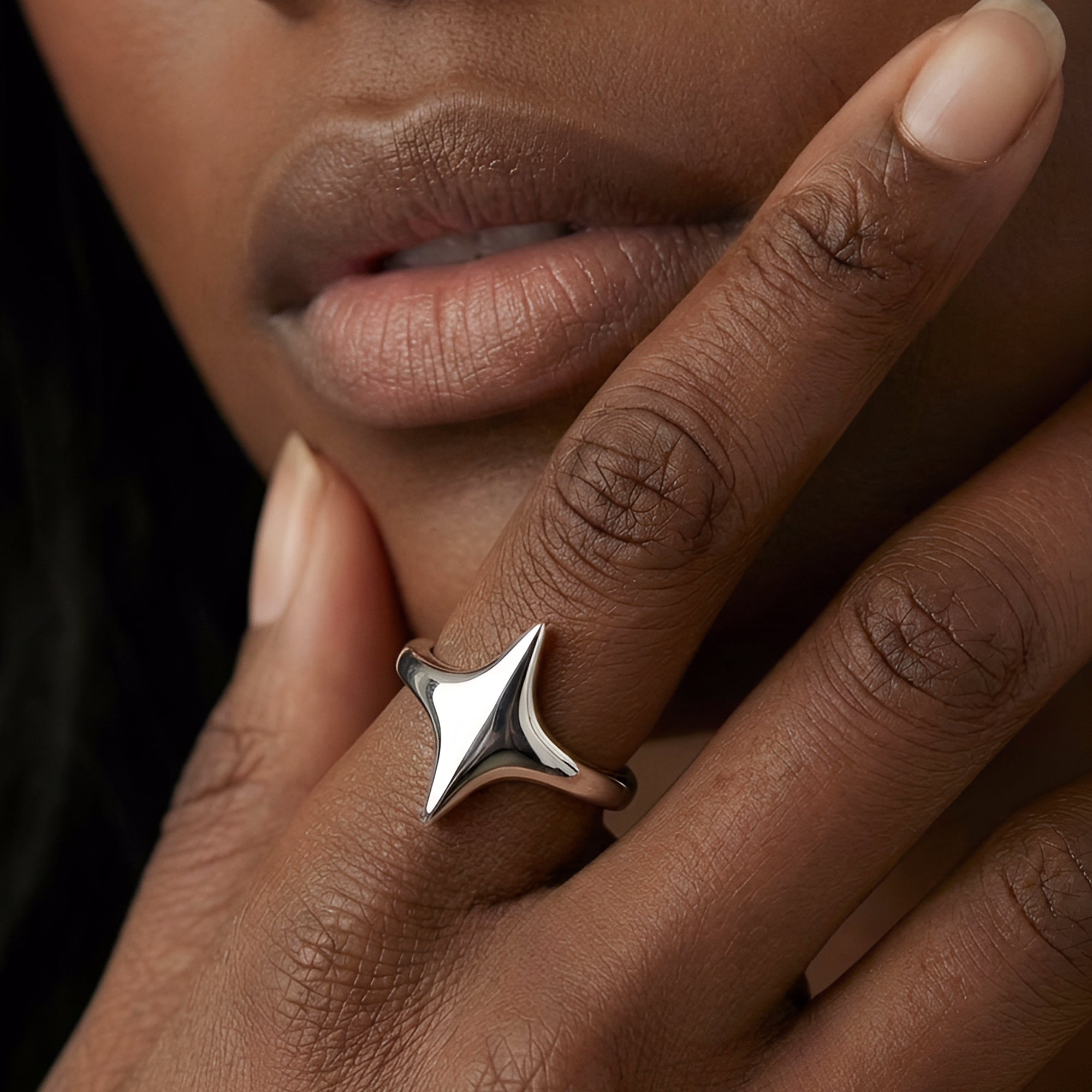 Silver Star Open Ring