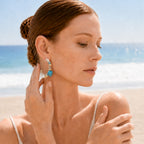 Turquoise Pearl Hoops