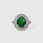 Green Zircon Halo Ring