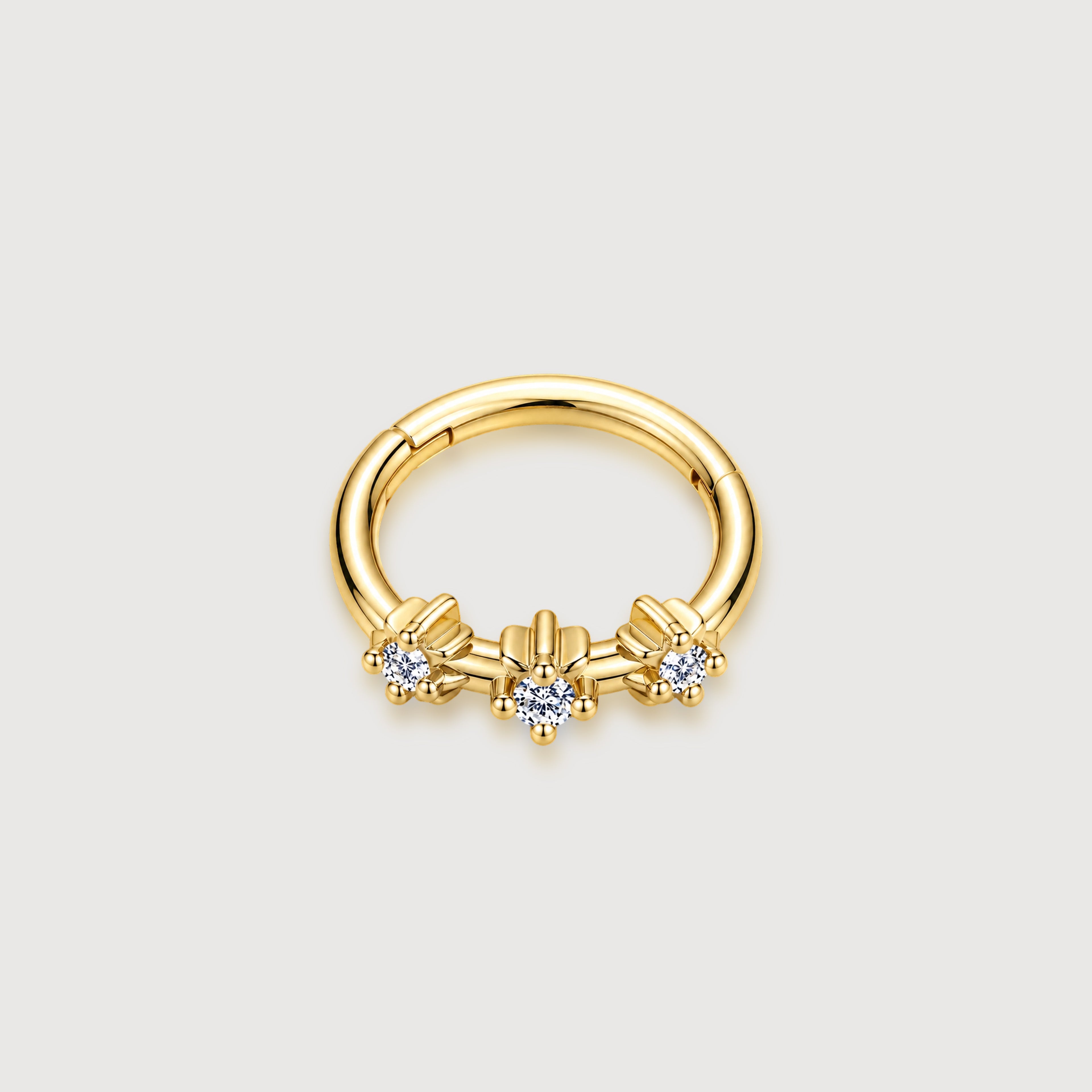 Triple Zircon Huggie