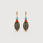 Turquoise Drop Hoops