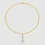 Elegante collar colgante de circonitas con corte de pera