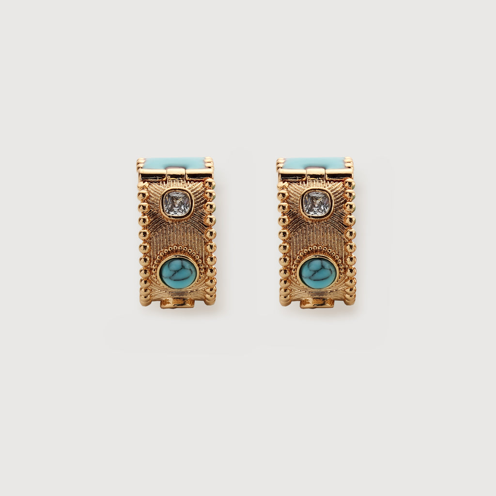 Turquoise Huggie Earrings