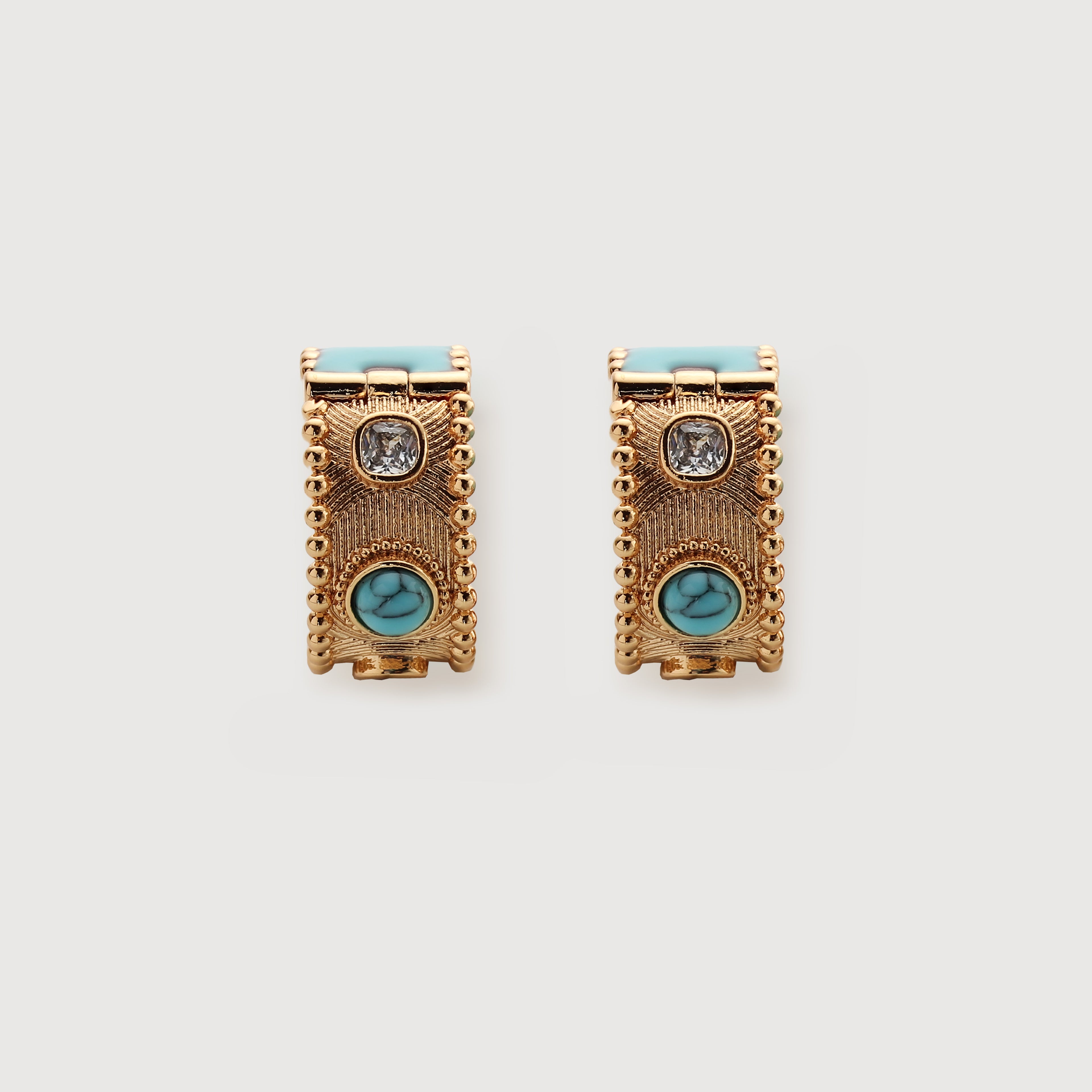 Turquoise Huggie Earrings