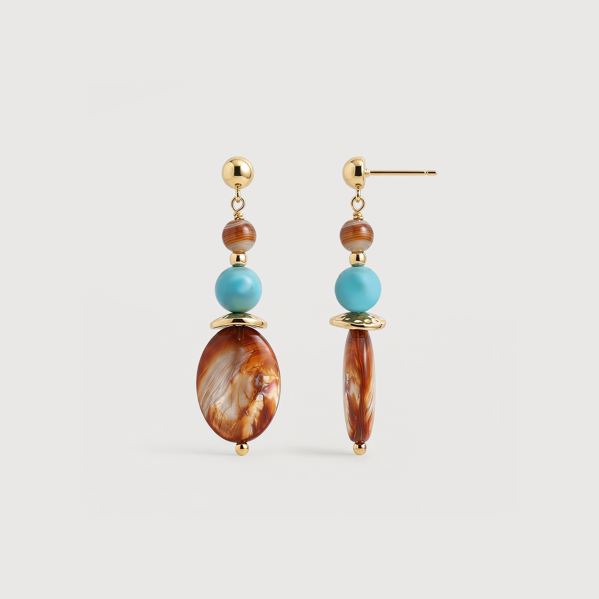 Mixed Stone Drop Earrings