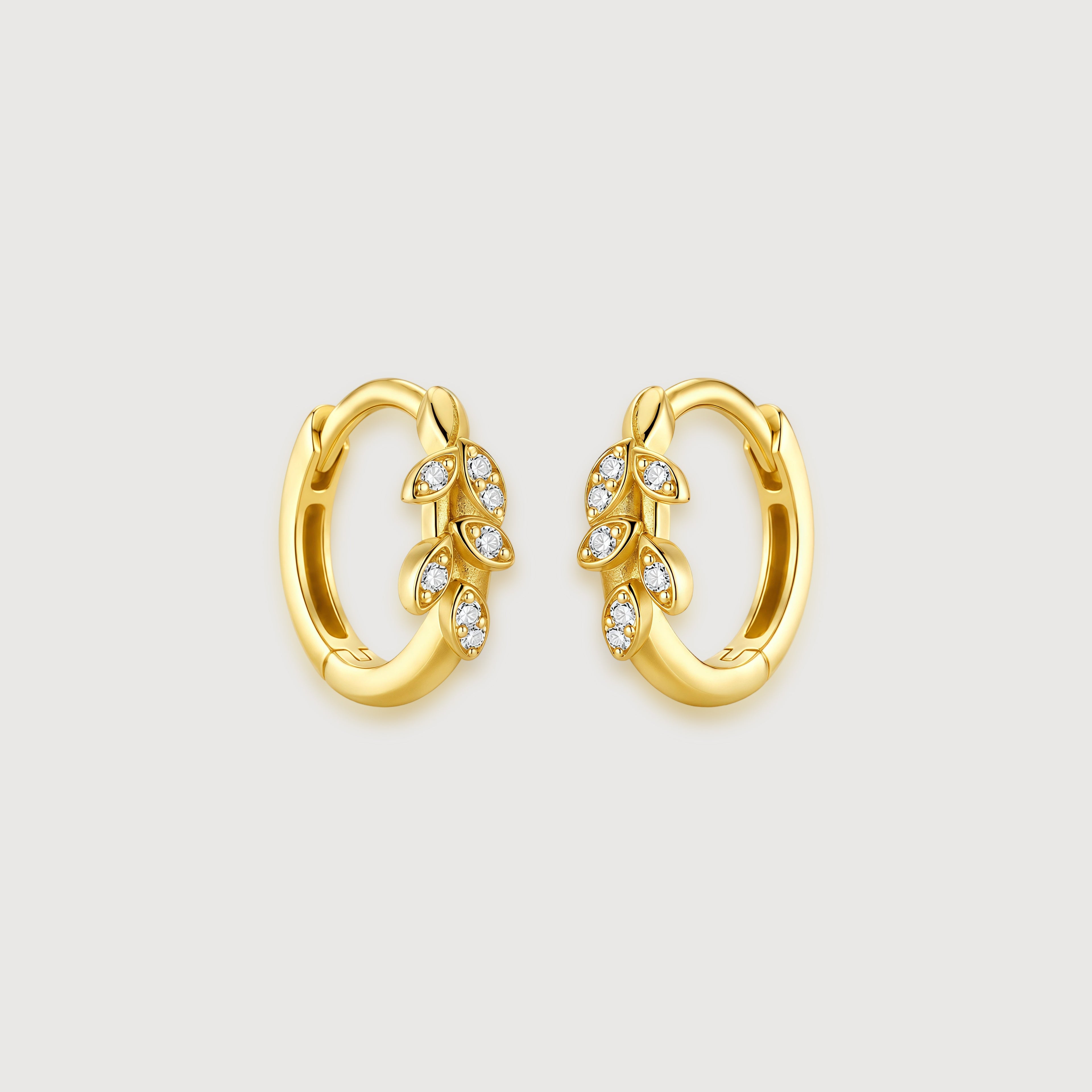 Leaf Huggie Earrings