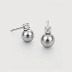 Grey Pearl Zircon Studs